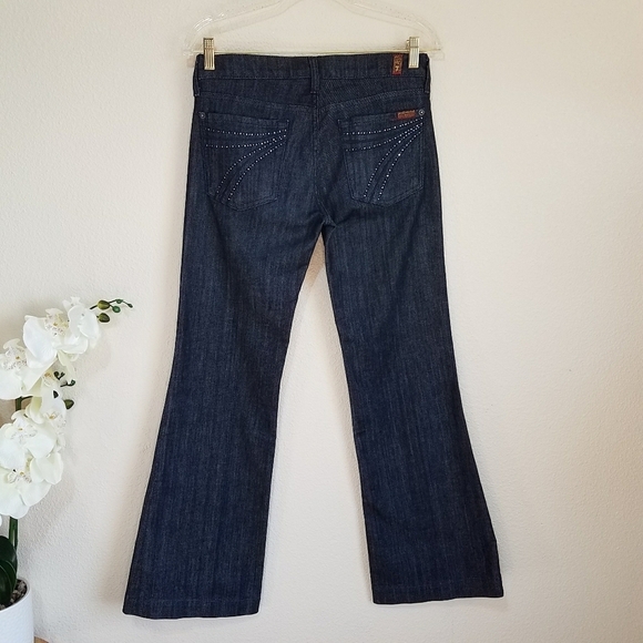 7 FOR ALL MANKIND DARK 7FAM DOJOS WITH RHINESTONE “7’S - Picture 2 of 10